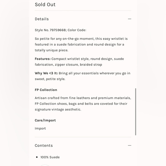 Free People Kingsley Natural Suede Wristlet NWT - Picture 3 of 16